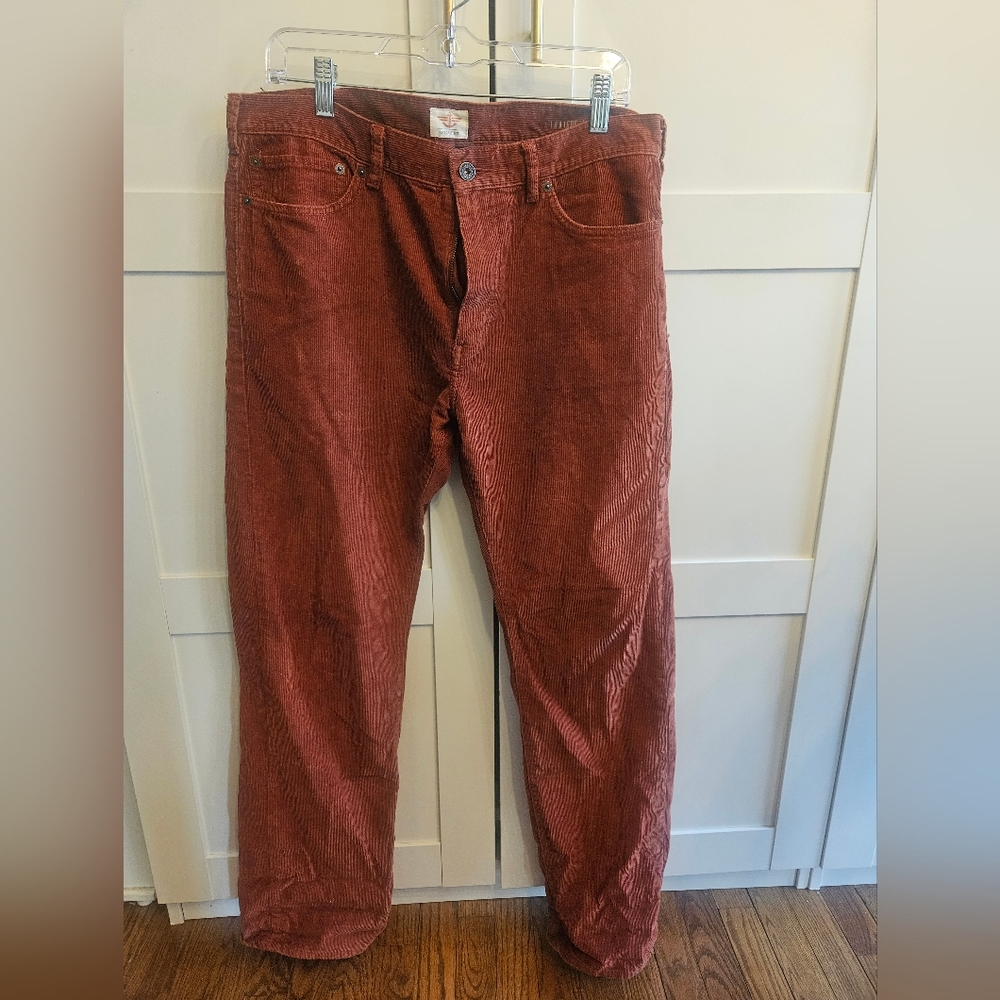 Men Dockers Rust Corduroy Pants, Straight Leg, Sz 34/32